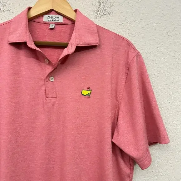 PETER MILLAR x MASTERS Polo Shirt Coral Pink Summer Comfort Golf Preppy - Picture 3 of 8